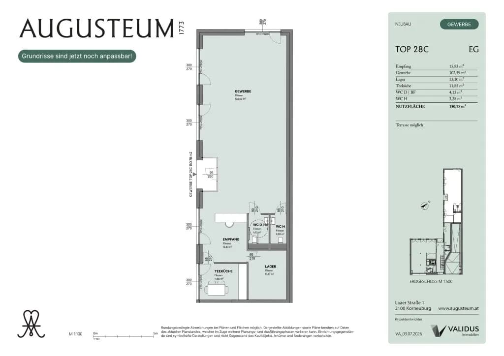 Gewerbeimmobilie mieten in Korneuburg – 151 m², € 2.990 – Bild 13 von 14
