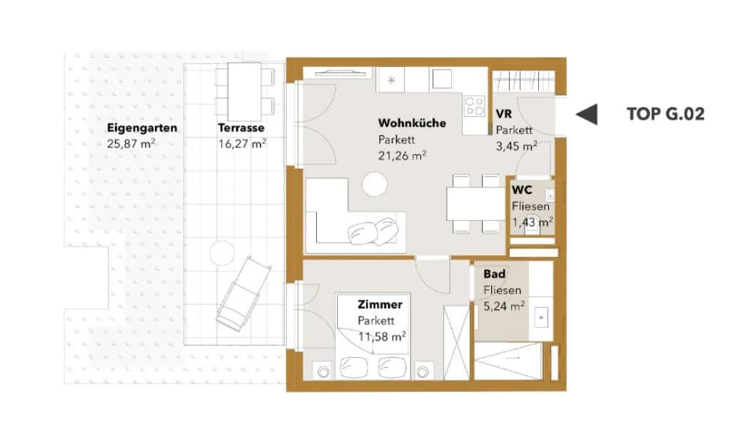 2-Zimmer-Wohnung mieten in Wien – 42,96 m², € 1.099 – Bild 20 von 20