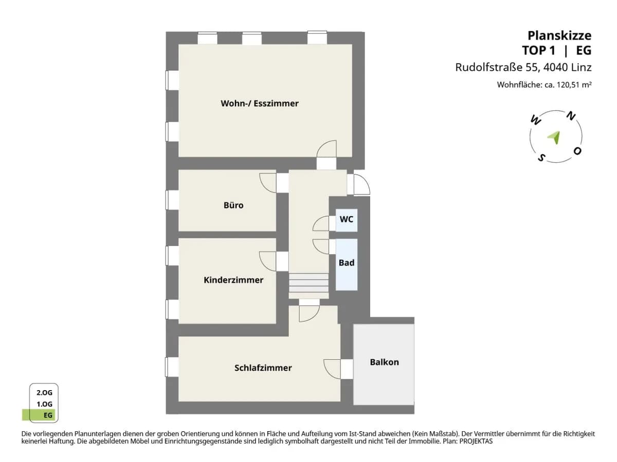 4-Zimmer-Wohnung mieten in Linz – 120,51 m², € 1.326 – Bild 16 von 16