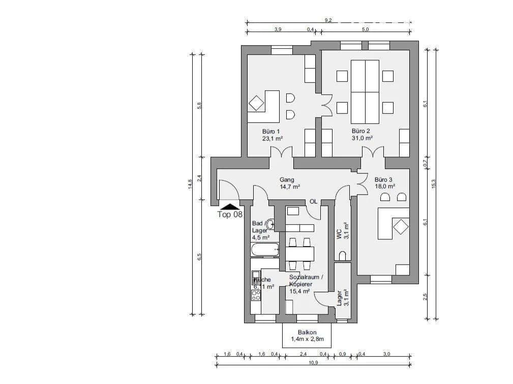 Gewerbeimmobilie mieten in Graz – 121 m², € 1.213 – Bild 3 von 3
