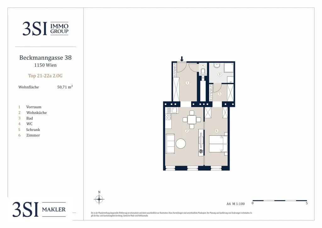 2-Zimmer-Wohnung kaufen in Wien – 50,71 m², € 185.000 – Bild 9 von 9