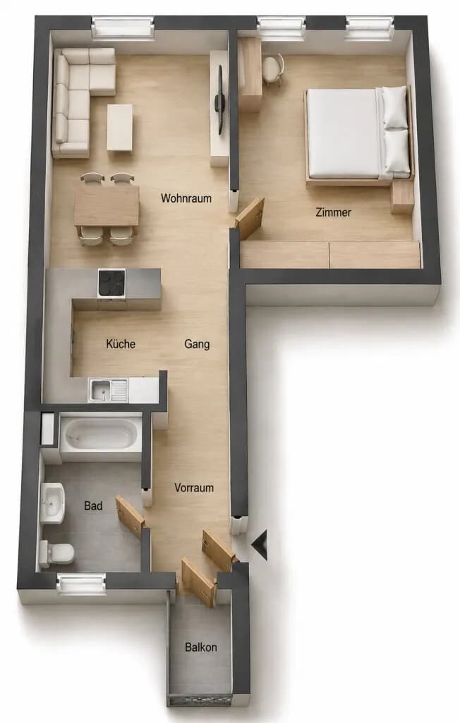 2-Zimmer-Wohnung kaufen in Wien – 59,62 m², € 537.000 – Bild 8 von 8