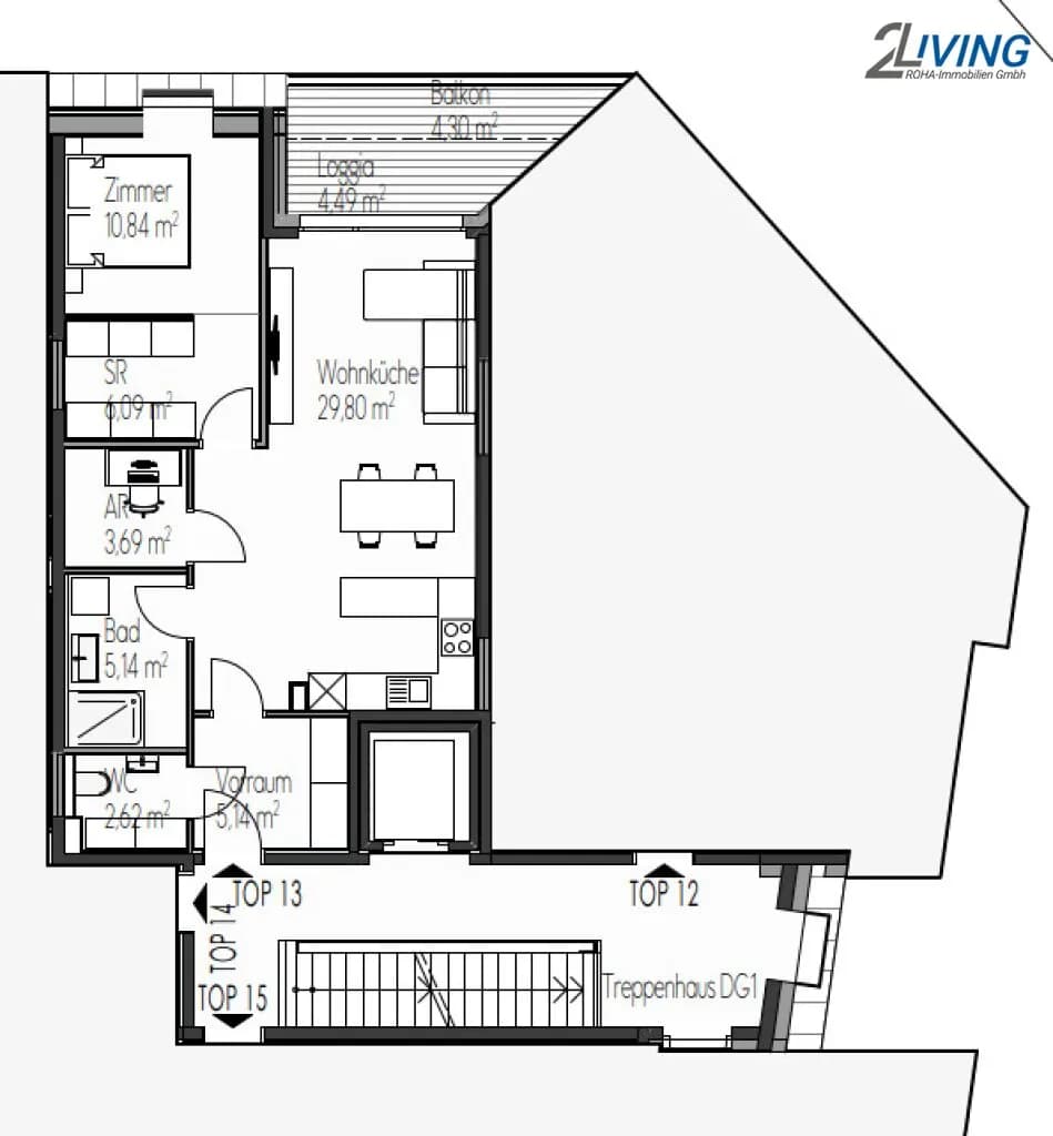 2-Zimmer-Wohnung kaufen in Wien – 63,32 m², € 329.000 – Bild 12 von 14