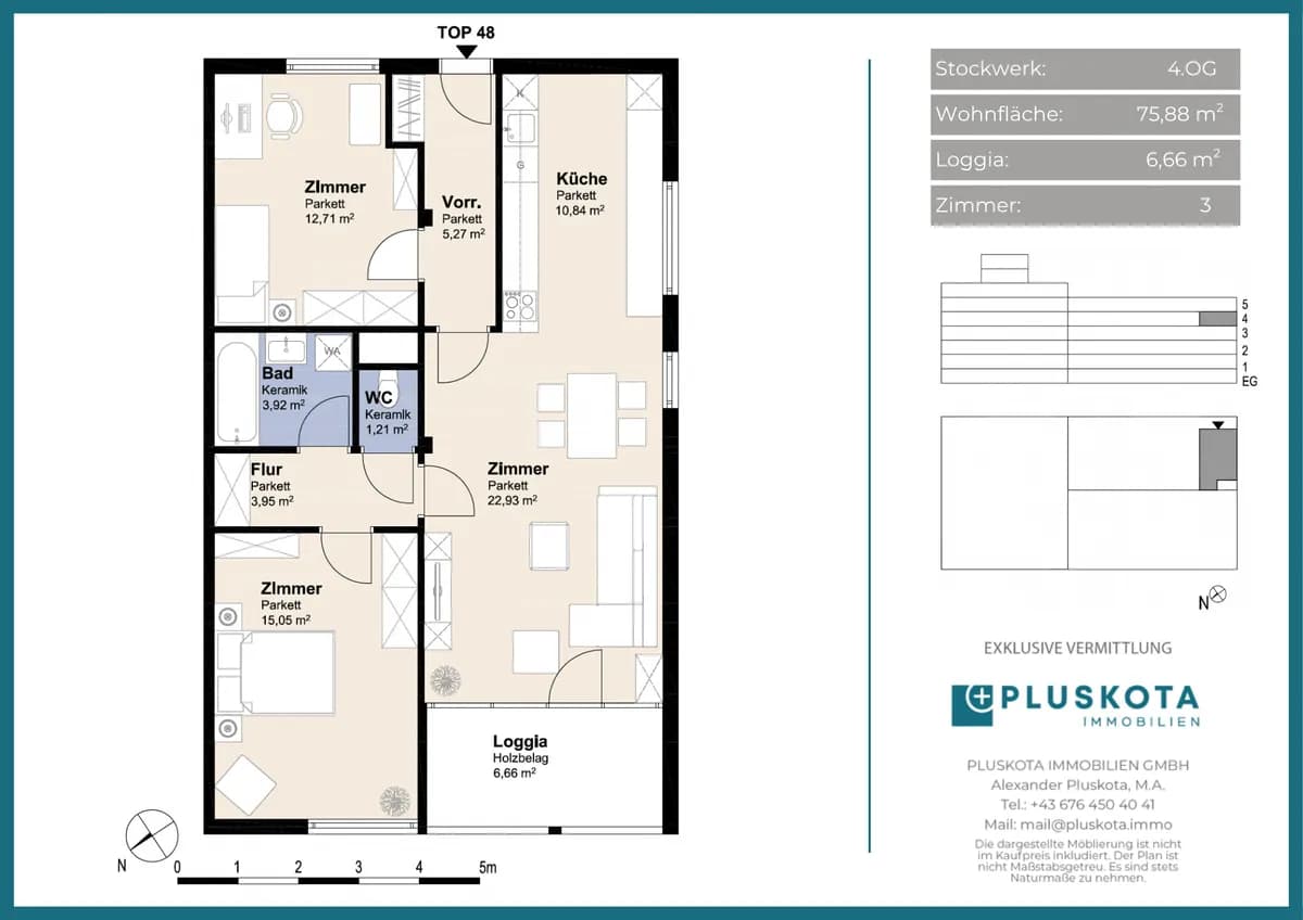 3-Zimmer-Wohnung kaufen in Wien – 75,88 m², € 395.000 – Bild 13 von 13
