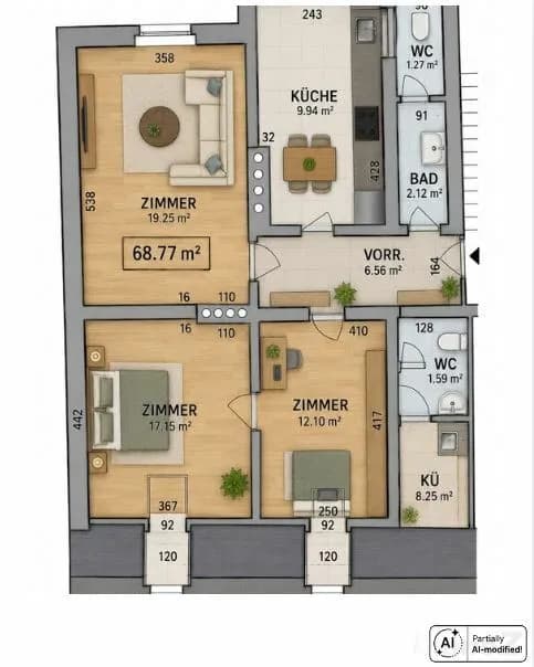 3-Zimmer-Wohnung kaufen in Graz – 69 m², € 169.000 – Bild 11 von 11