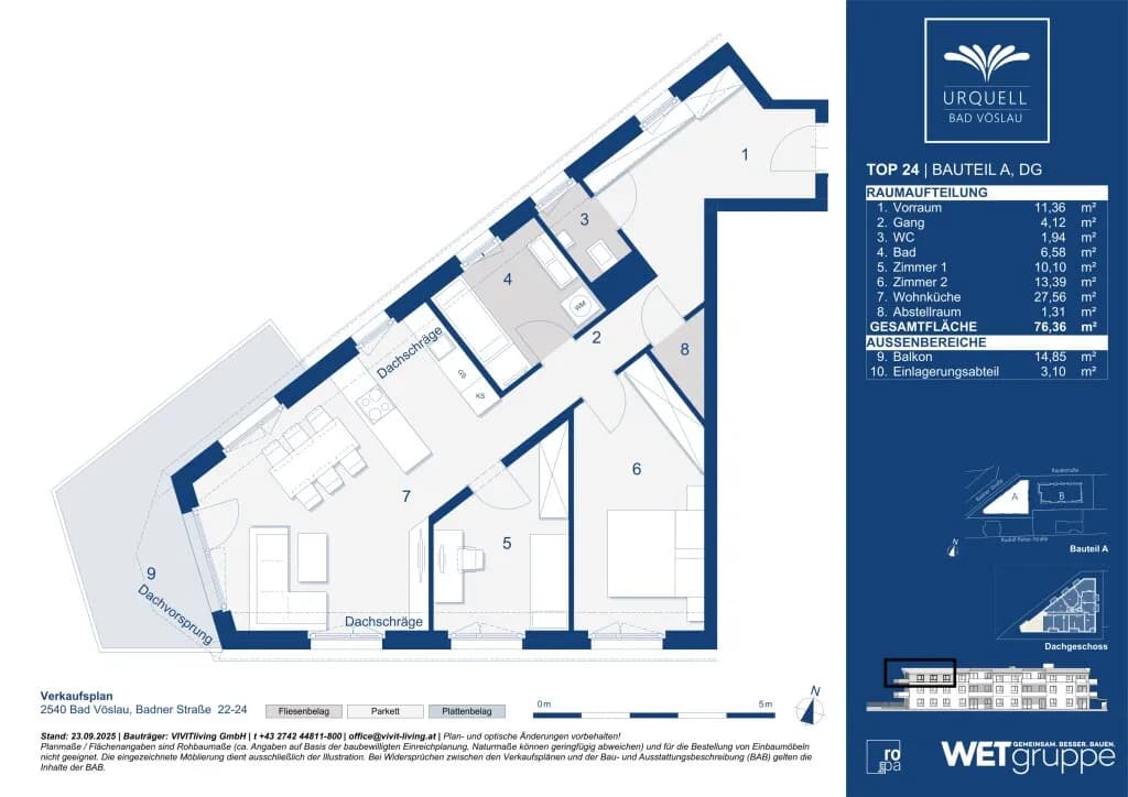 3-Zimmer-Wohnung kaufen in Baden – 76,36 m², € 410.000 – Bild 5 von 5