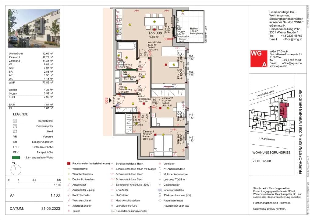 3-Zimmer-Wohnung mieten in Mödling – 77,86 m², € 1.786 – Bild 9 von 14