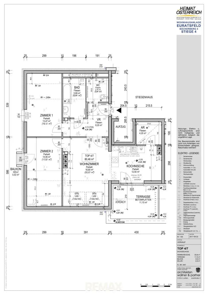 3-Zimmer-Wohnung mieten in Amstetten – 80,46 m², € 1.053 – Bild 2 von 2