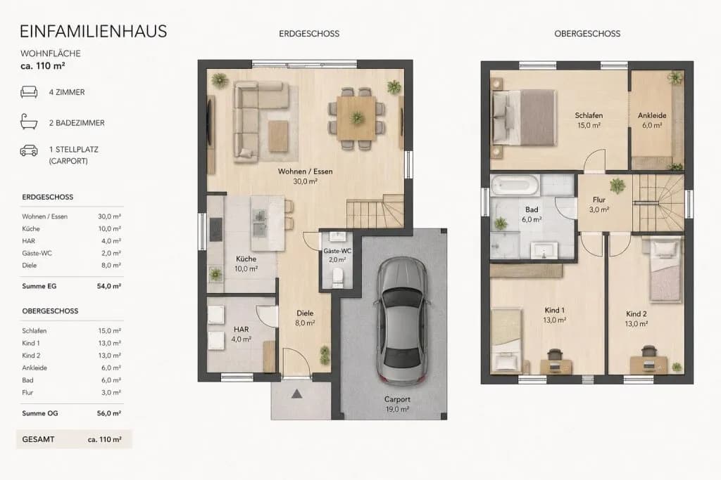 Haus kaufen in Gänserndorf – 110 m², € 505.200 – Bild 3 von 7