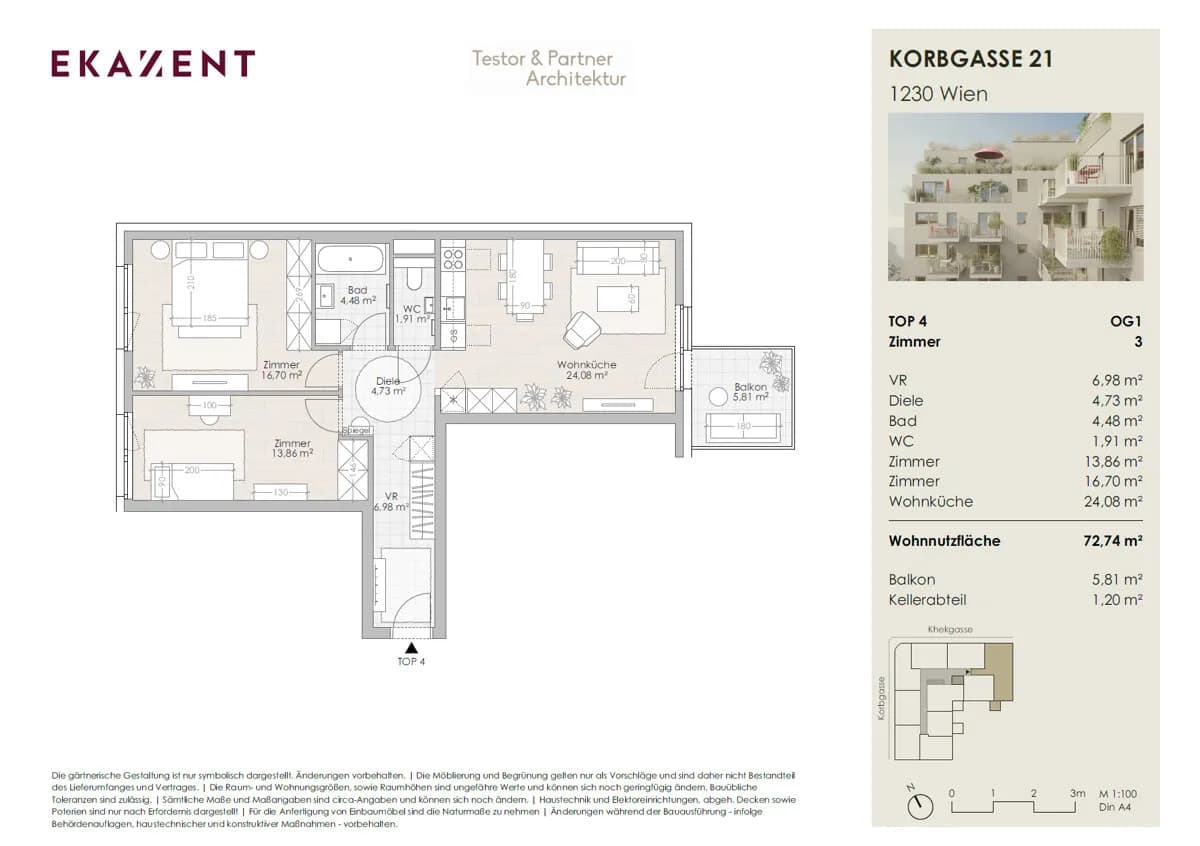 3-Zimmer-Wohnung kaufen in Wien – 72,74 m², € 393.900 – Bild 10 von 12