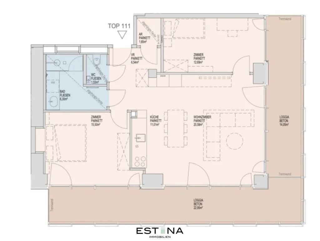 3-Zimmer-Wohnung mieten in Wien – 75,8 m², € 3.000 – Bild 23 von 23