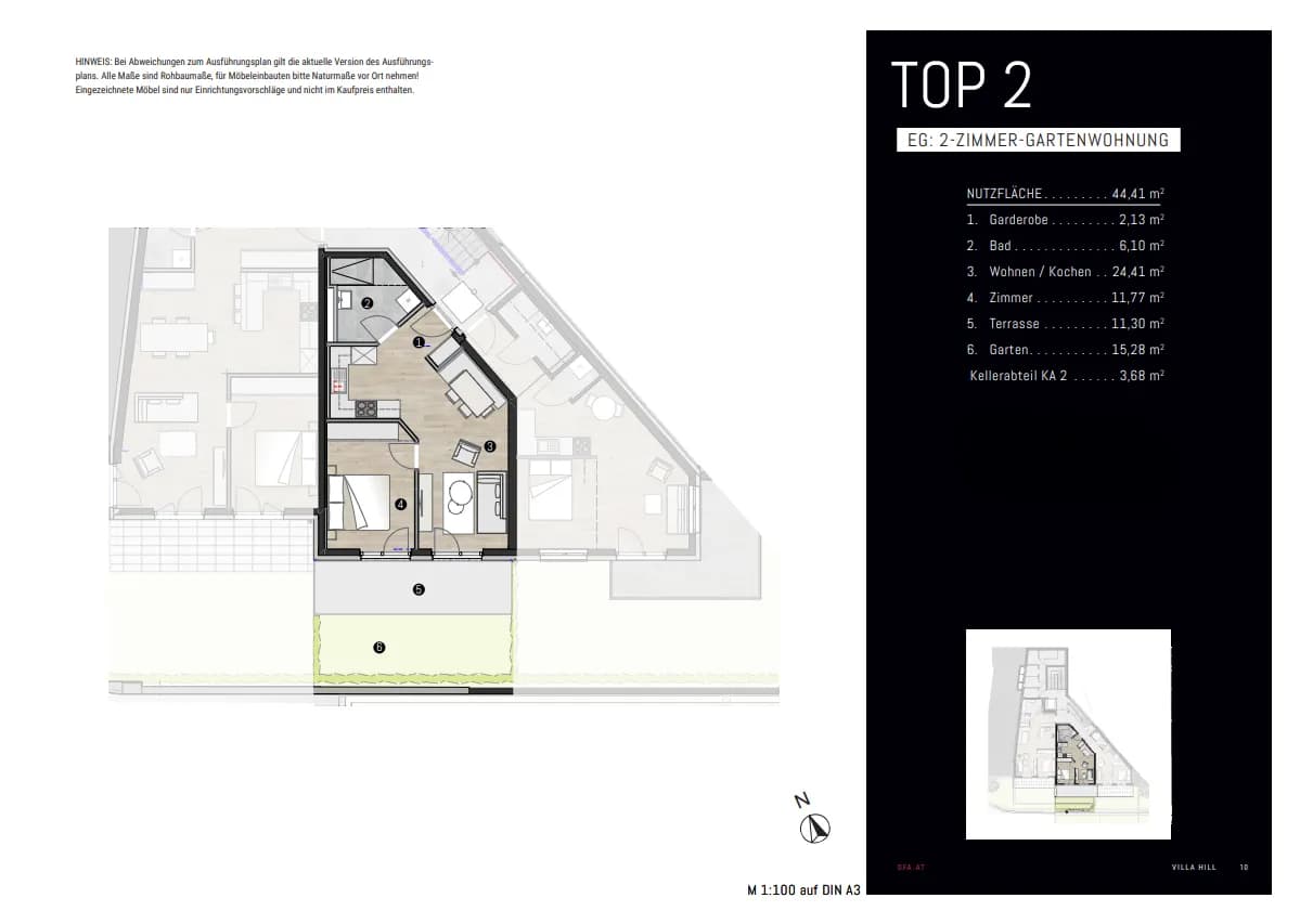 2-Zimmer-Wohnung mieten in Innsbruck – 44,43 m², € 1.400 – Bild 10 von 10
