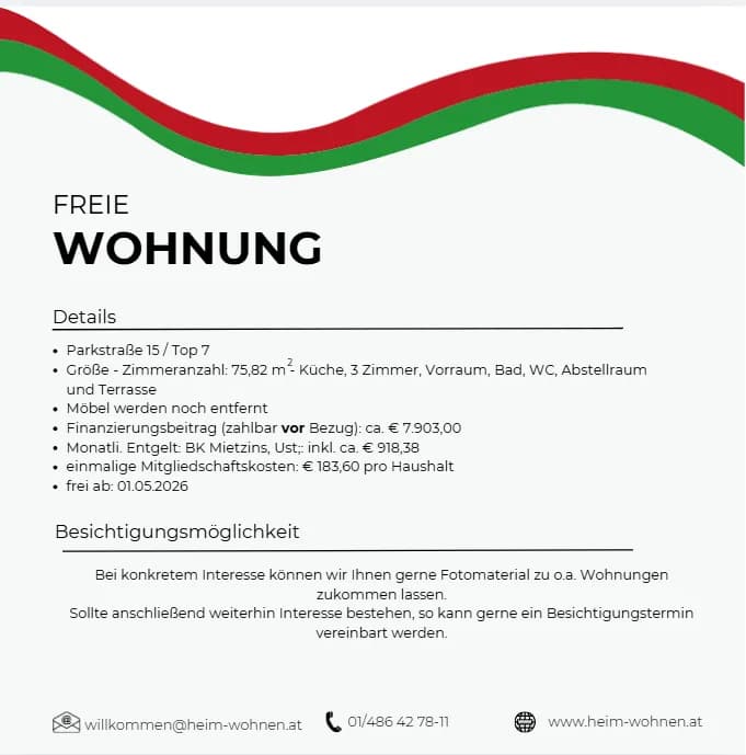 3-Zimmer-Wohnung mieten in Hollabrunn – 75,82 m² – Bild 2 von 3