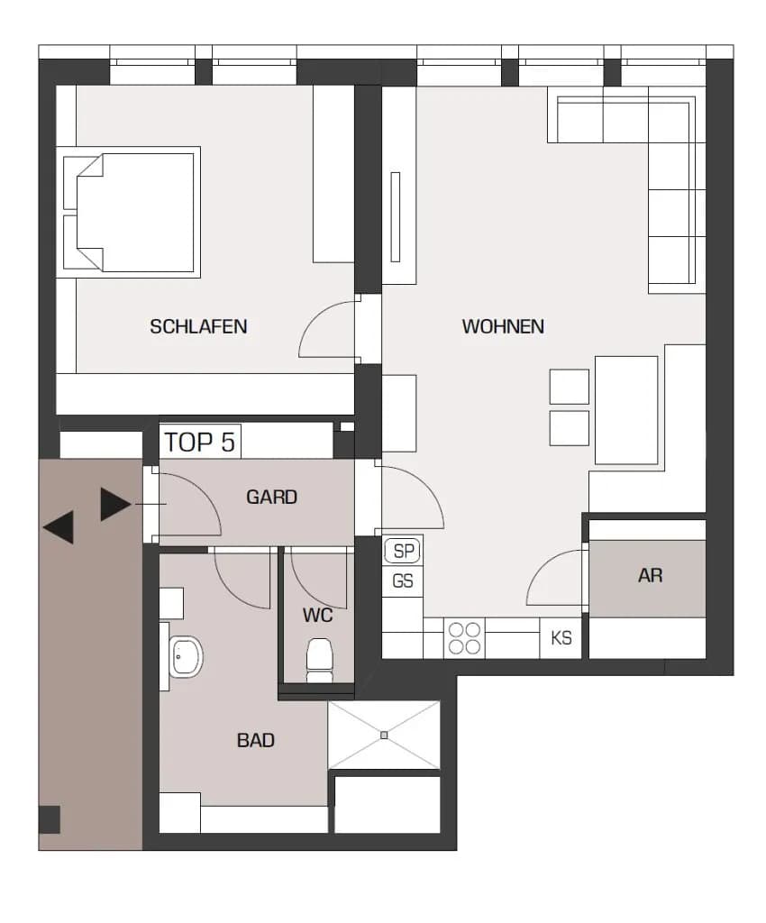 2-Zimmer-Wohnung mieten in Ried im Innkreis – 76,1 m², € 762 – Bild 12 von 12