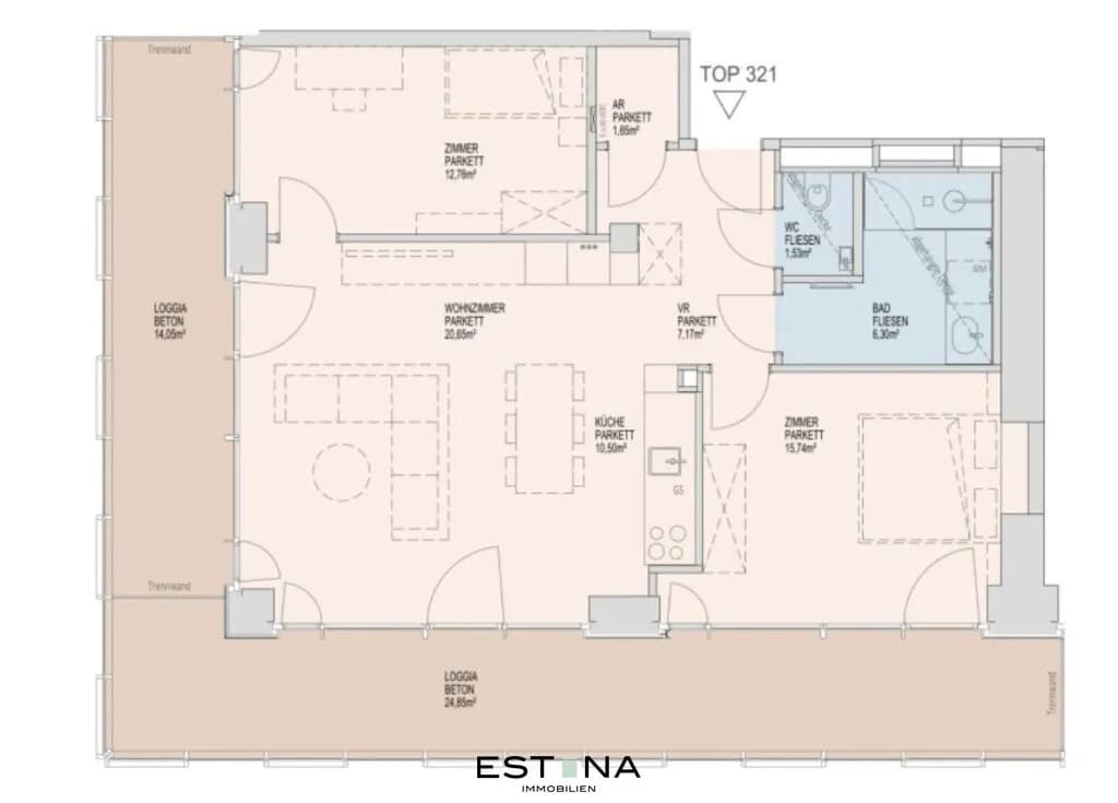 3-Zimmer-Wohnung mieten in Wien – 76,3 m², € 2.900 – Bild 26 von 26