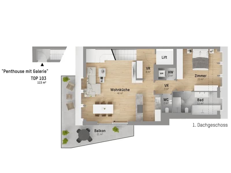3-Zimmer-Wohnung kaufen in Wien – 114,97 m², € 1.099.900