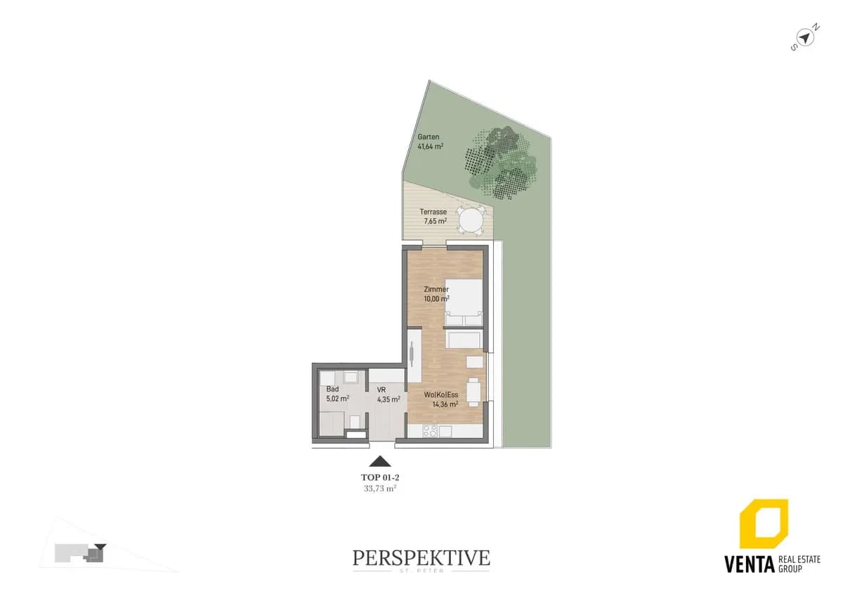 2-Zimmer-Wohnung kaufen in Graz – 33,73 m², € 194.563 – Bild 2 von 7