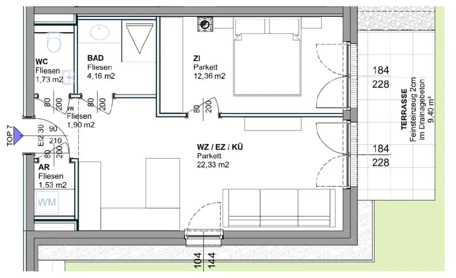 2-Zimmer-Wohnung kaufen in Mödling – 44 m², € 360.000 – Bild 6 von 6