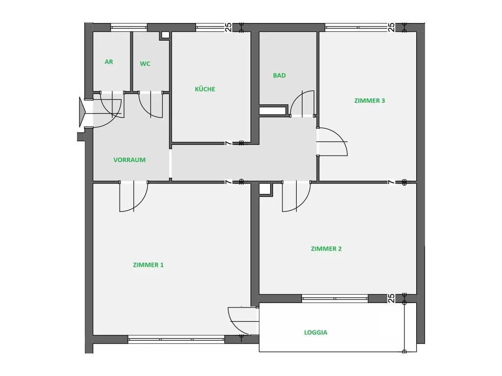 3-Zimmer-Wohnung mieten in Leoben – 82,6 m², € 745 – Bild 12 von 12