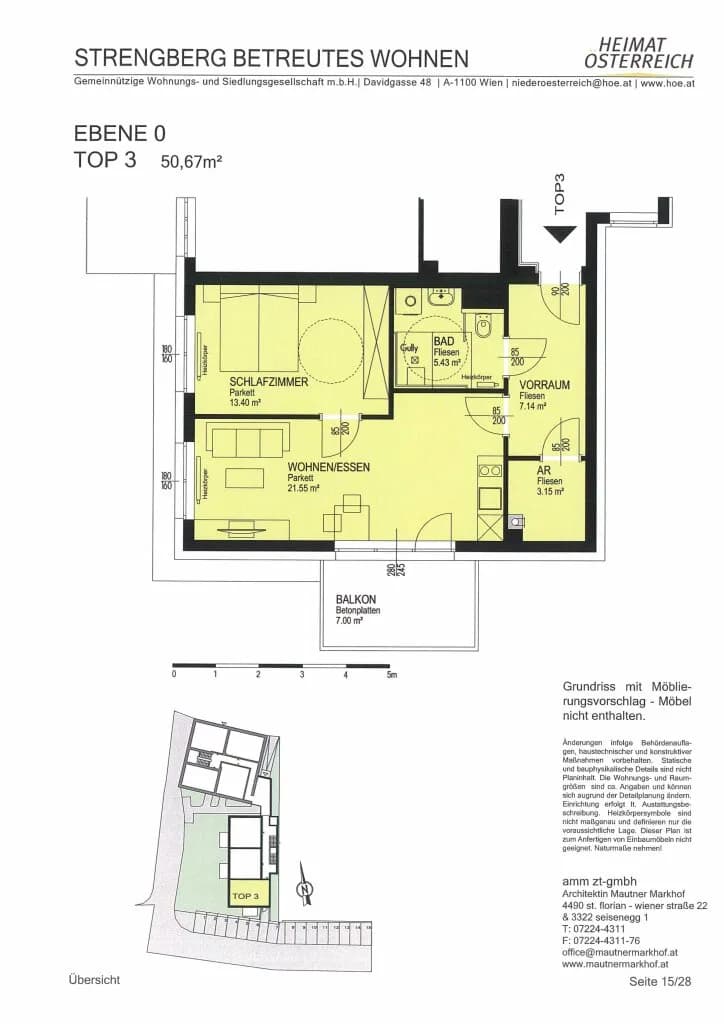 2-Zimmer-Wohnung mieten in Amstetten – 50,63 m², € 757 – Bild 17 von 17
