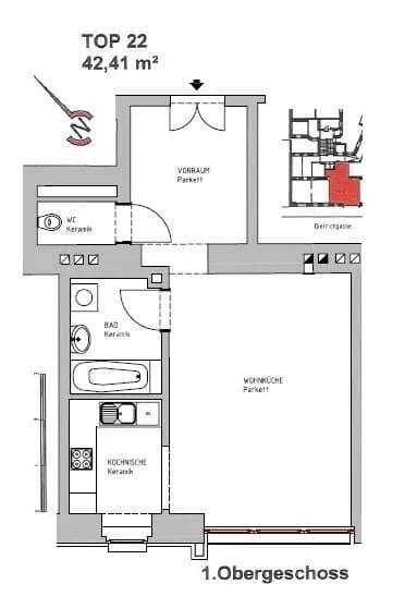 1-Zimmer-Wohnung kaufen in Wien – 42,41 m², € 159.000 – Bild 17 von 18