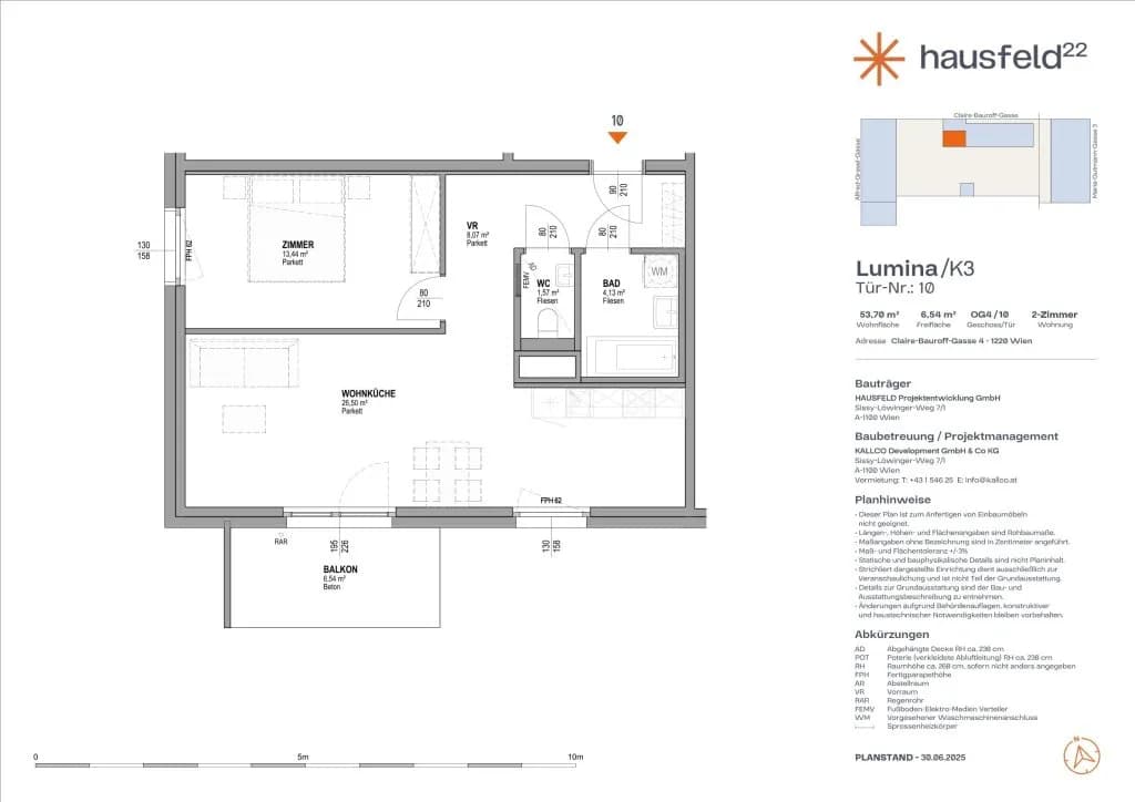 2-Zimmer-Wohnung mieten in Wien – 53,71 m², € 1.000