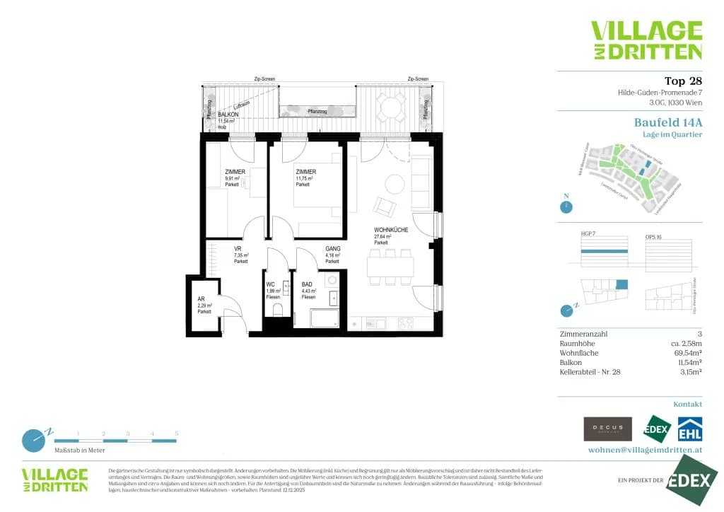 3-Zimmer-Wohnung kaufen in Wien – 69,54 m², € 521.100 – Bild 11 von 11