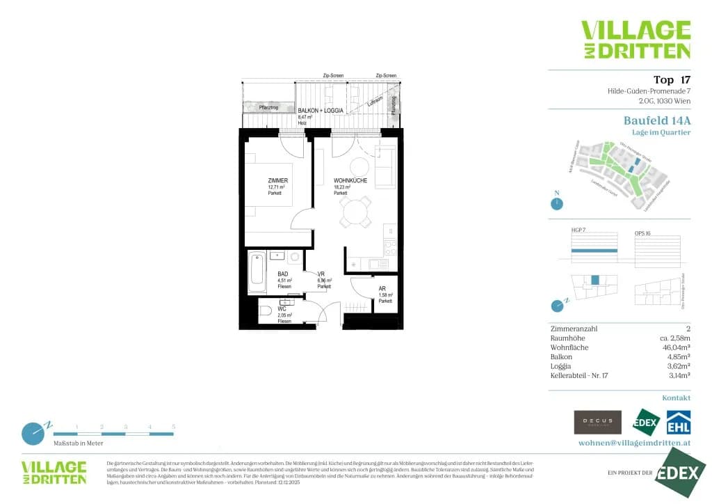 2-Zimmer-Wohnung kaufen in Wien – 46,04 m², € 345.600 – Bild 11 von 11