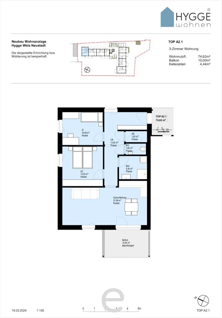 3-Zimmer-Wohnung kaufen in Wels – 74,62 m², € 370.500 – Bild 12 von 15