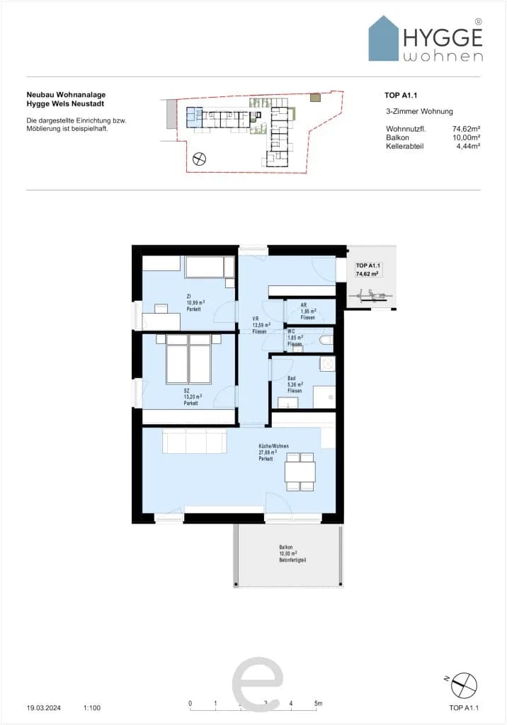 3-Zimmer-Wohnung kaufen in Wels – 74,62 m², € 350.200 – Bild 12 von 15