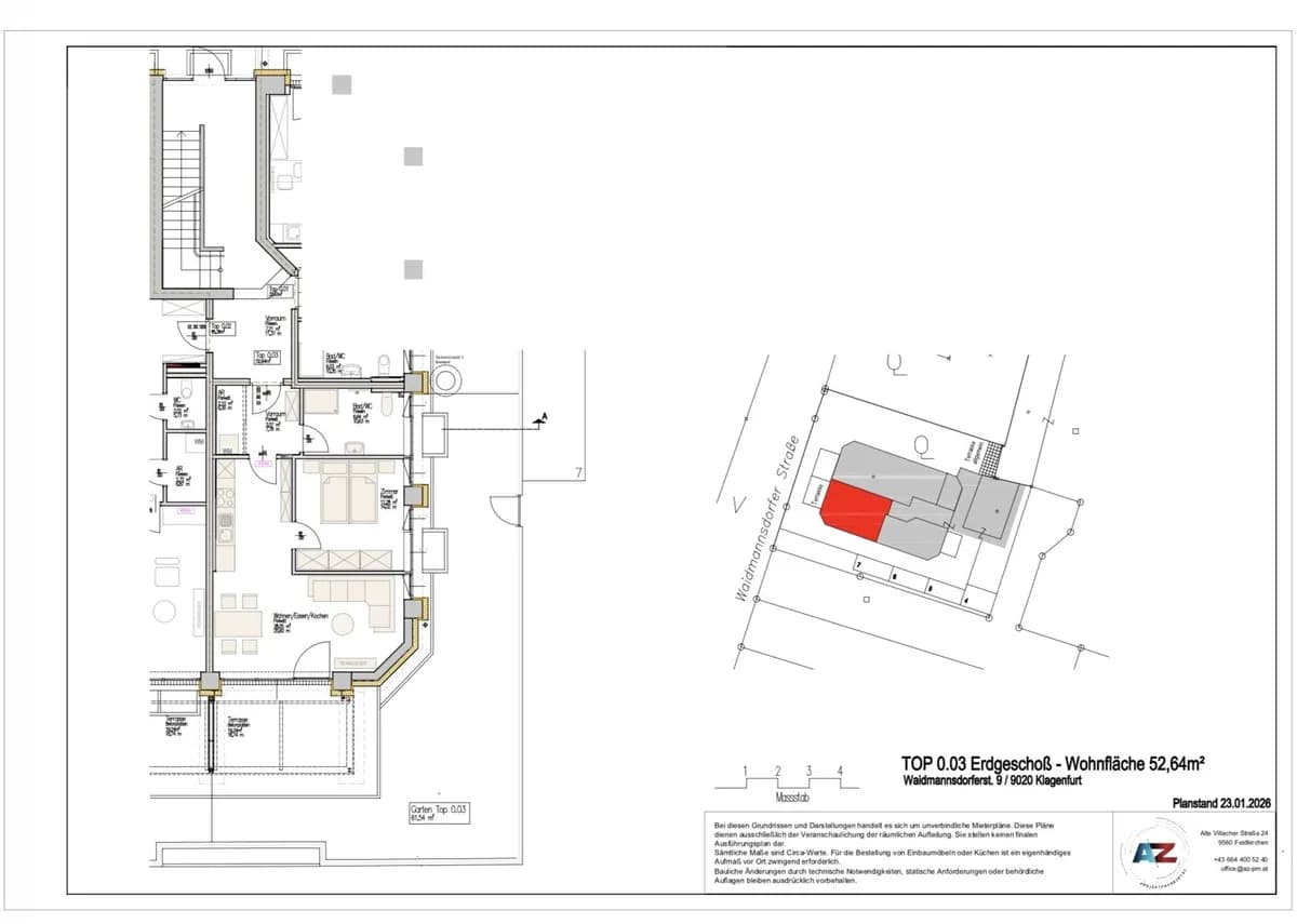 2-Zimmer-Wohnung mieten in Klagenfurt – 52,64 m², € 1.079 – Bild 4 von 4