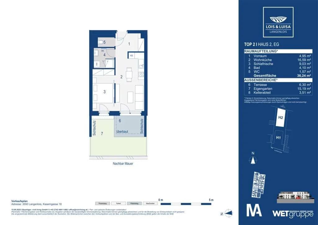 2-Zimmer-Wohnung kaufen in Krems Land – 36,24 m², € 174.000 – Bild 7 von 7