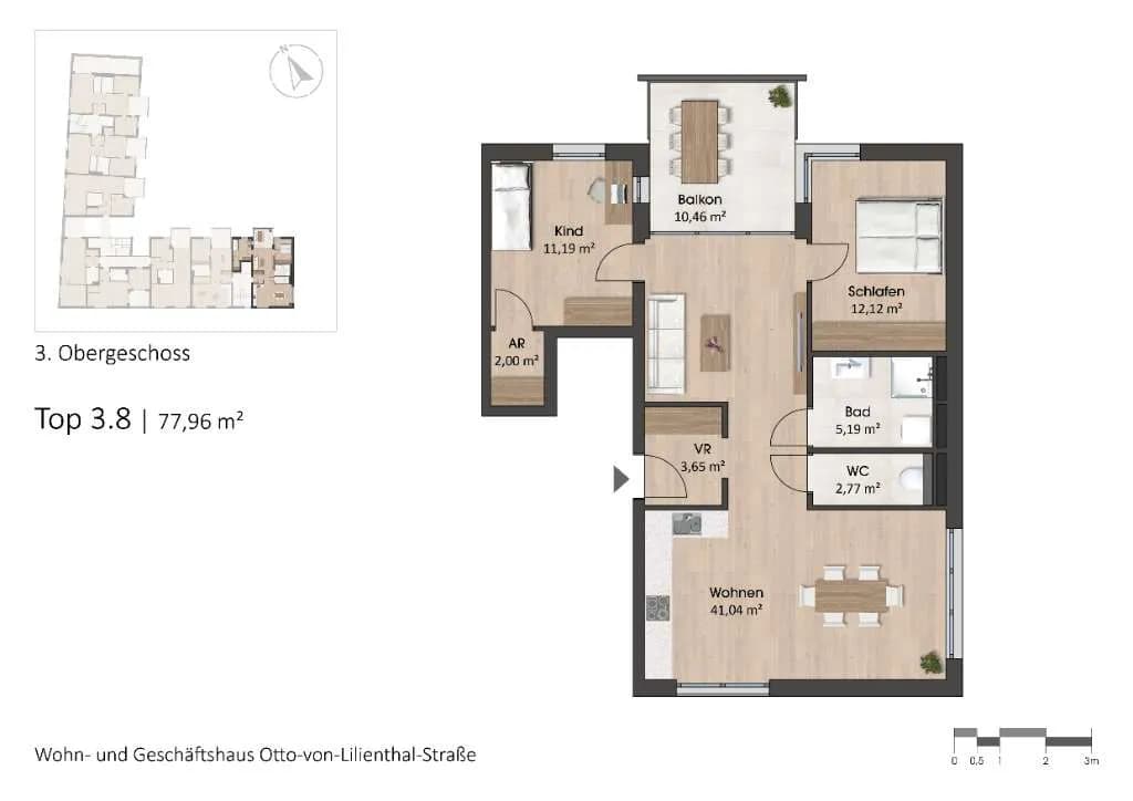 3-Zimmer-Wohnung kaufen in Salzburg Stadt – 77,96 m², € 565.650 – Bild 2 von 6