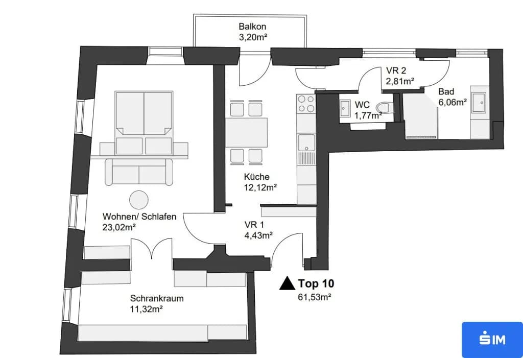 2-Zimmer-Wohnung mieten in Deutschlandsberg – 61,53 m², € 669 – Bild 14 von 14