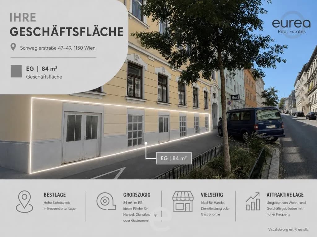 Gewerbeimmobilie mieten in Wien – 84 m², € 843
