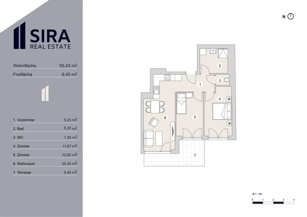 3-Zimmer-Wohnung kaufen in Wien – 55,43 m², € 319.000 – Bild 8 von 8