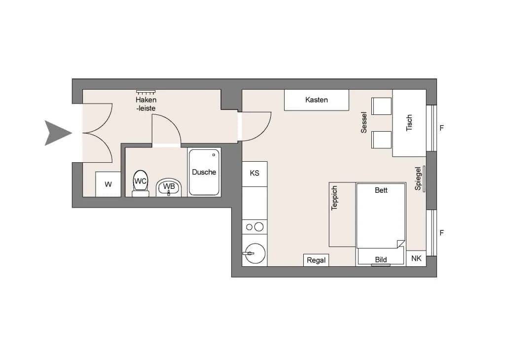1-Zimmer-Wohnung mieten in Wien – 27 m², € 900 – Bild 8 von 8