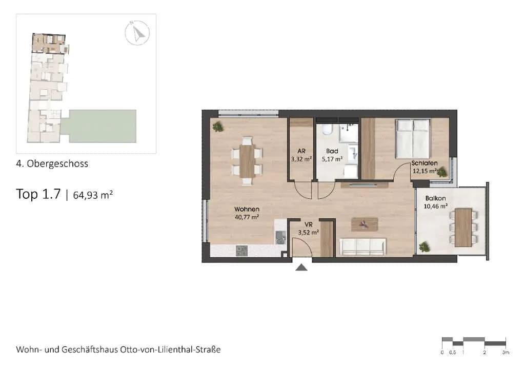 2-Zimmer-Wohnung kaufen in Salzburg Stadt – 66,23 m², € 512.000 – Bild 2 von 6