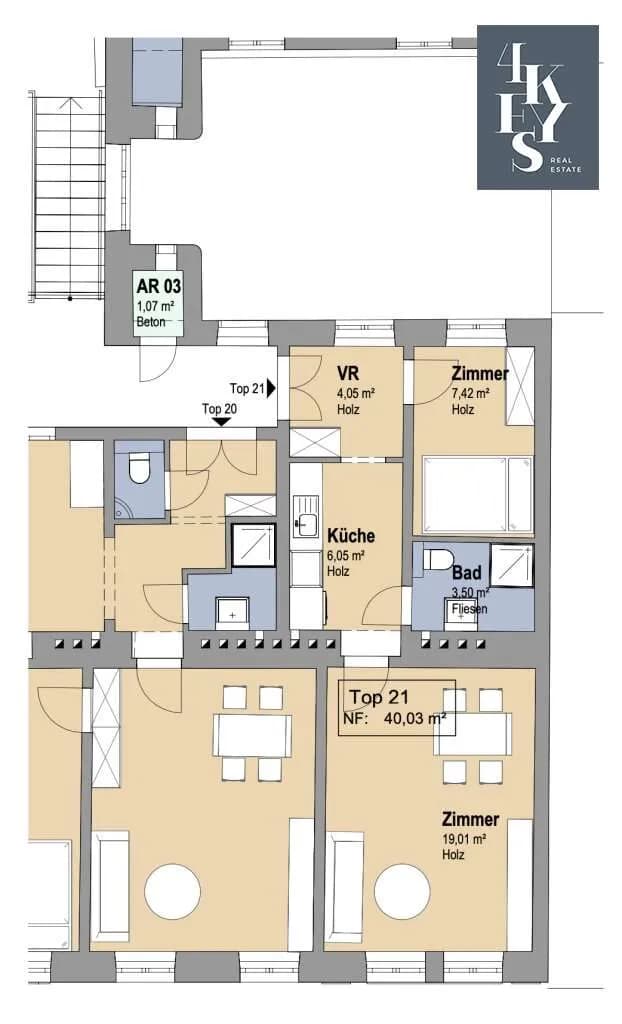 2-Zimmer-Wohnung kaufen in Wien – 41,1 m², € 179.000 – Bild 24 von 24