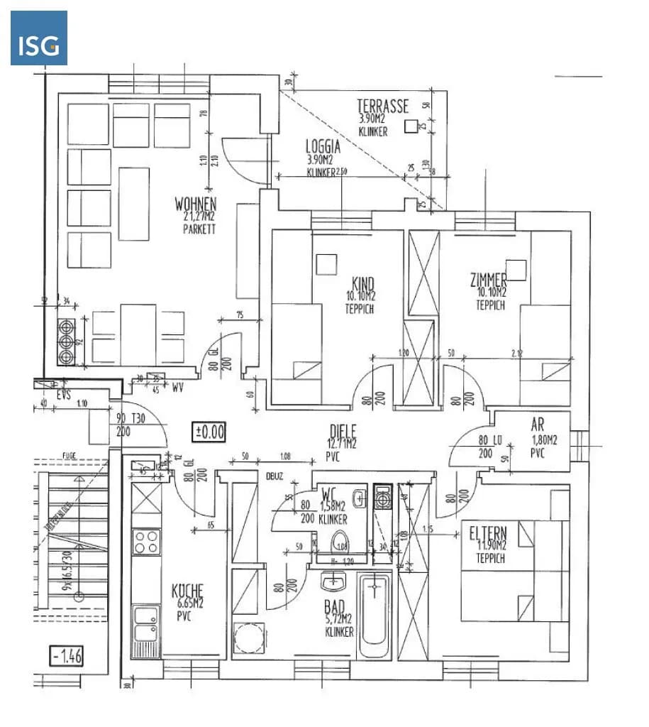 4-Zimmer-Wohnung mieten in Grieskirchen – 90 m², € 835 – Bild 2 von 2