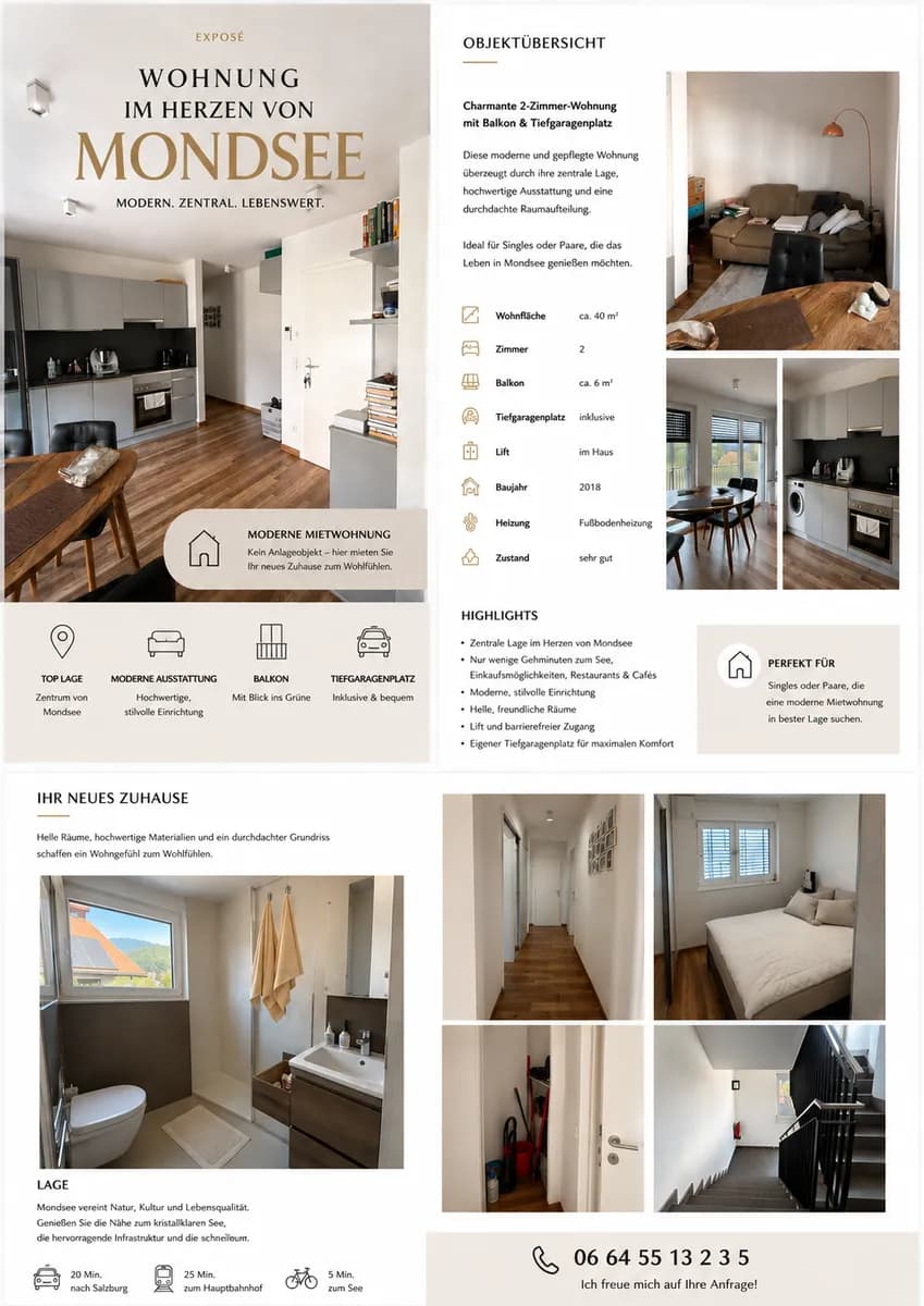 2-Zimmer-Wohnung mieten in Vöcklabruck – 50 m², € 990 – Bild 2 von 2