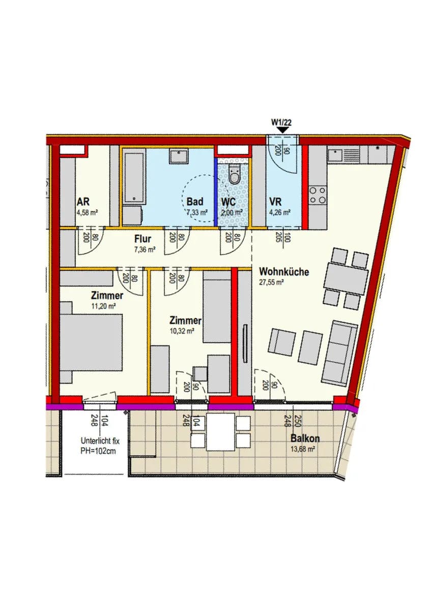 3-Zimmer-Wohnung mieten in Scheibbs – 74,89 m², € 801 – Bild 2 von 2