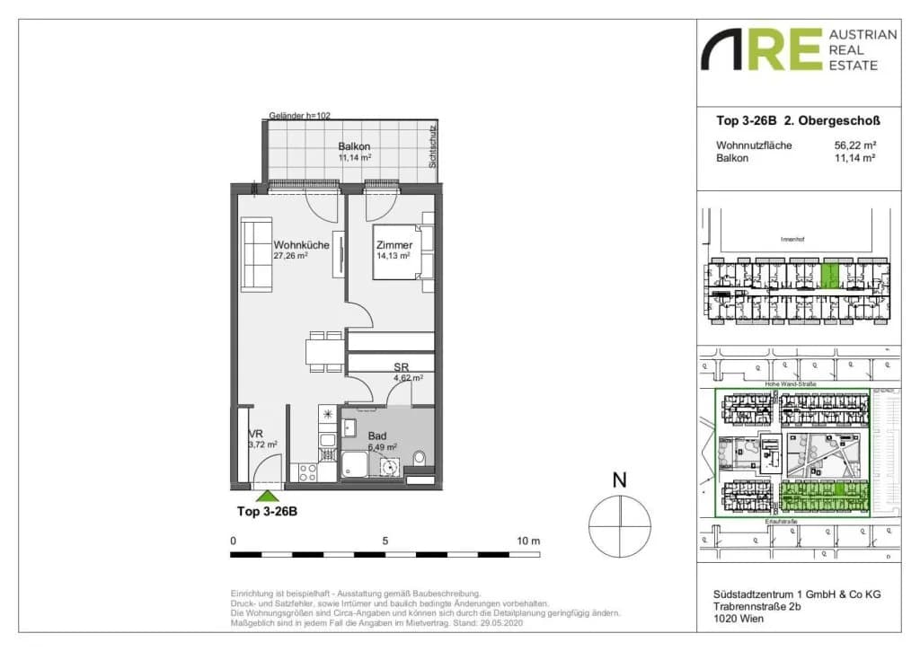 2-Zimmer-Wohnung mieten in Mödling – 56,22 m², € 1.064 – Bild 12 von 12