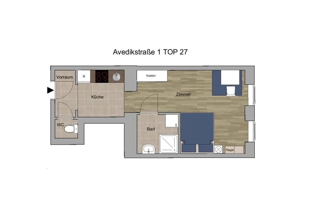 1-Zimmer-Wohnung mieten in Wien – 28 m², € 920 – Bild 9 von 9