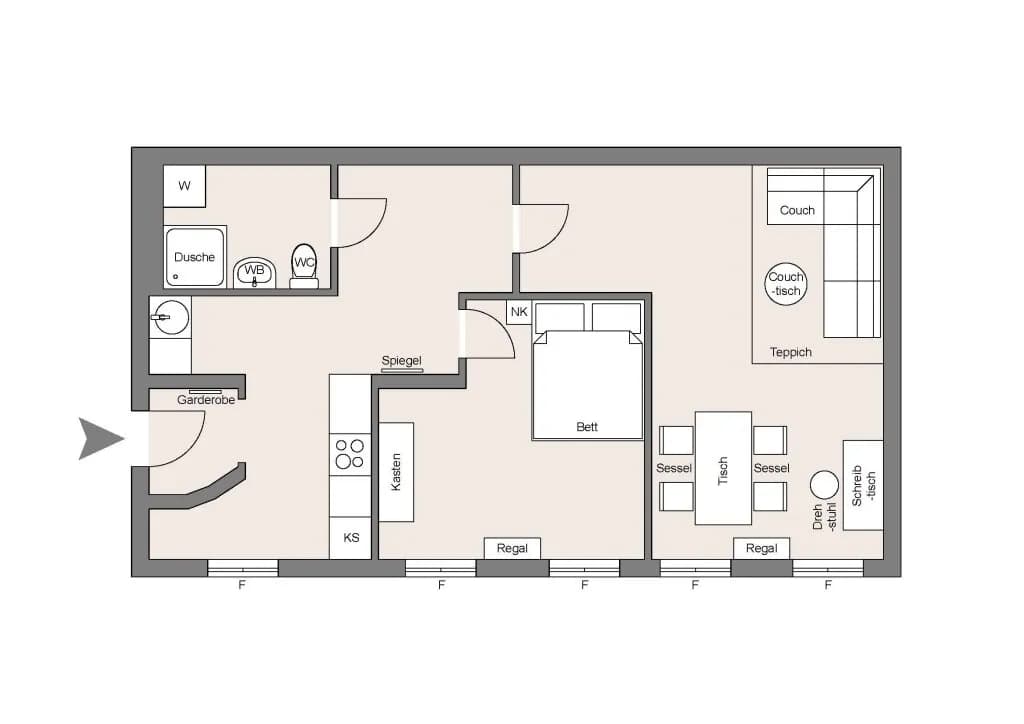 2-Zimmer-Wohnung mieten in Wien – 52 m², € 1.100 – Bild 13 von 13