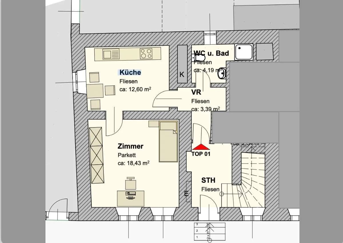 1-Zimmer-Wohnung kaufen in Steyr – 38 m², € 149.000 – Bild 17 von 17