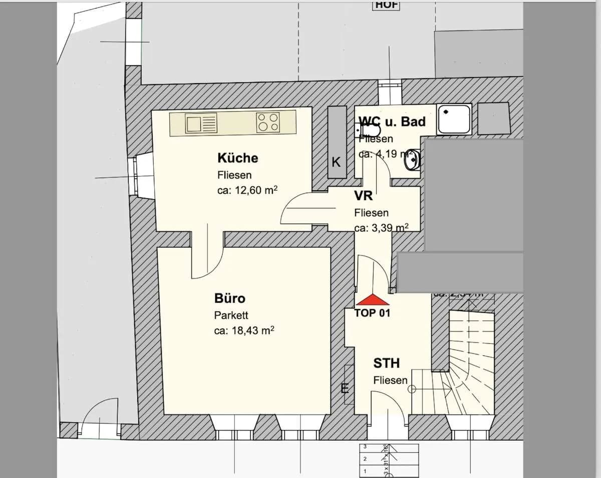 1-Zimmer-Gewerbeimmobilie kaufen in Steyr – 38 m², € 149.000 – Bild 15 von 15