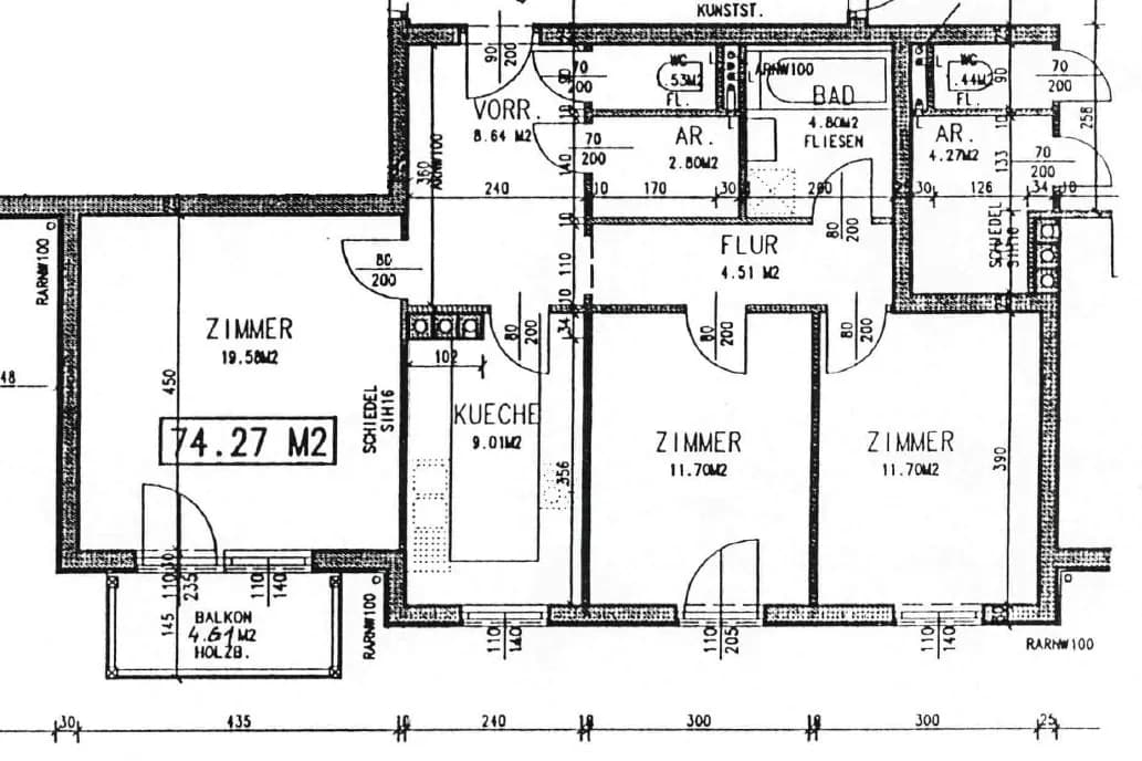 3-Zimmer-Wohnung mieten in Scheibbs – 73,87 m², € 526 – Bild 2 von 9