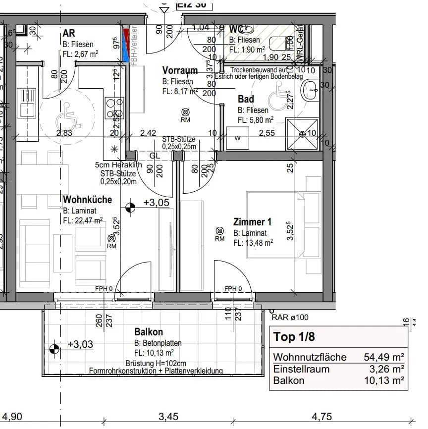 2-Zimmer-Wohnung mieten in Neunkirchen – 54,49 m², € 654 – Bild 2 von 15