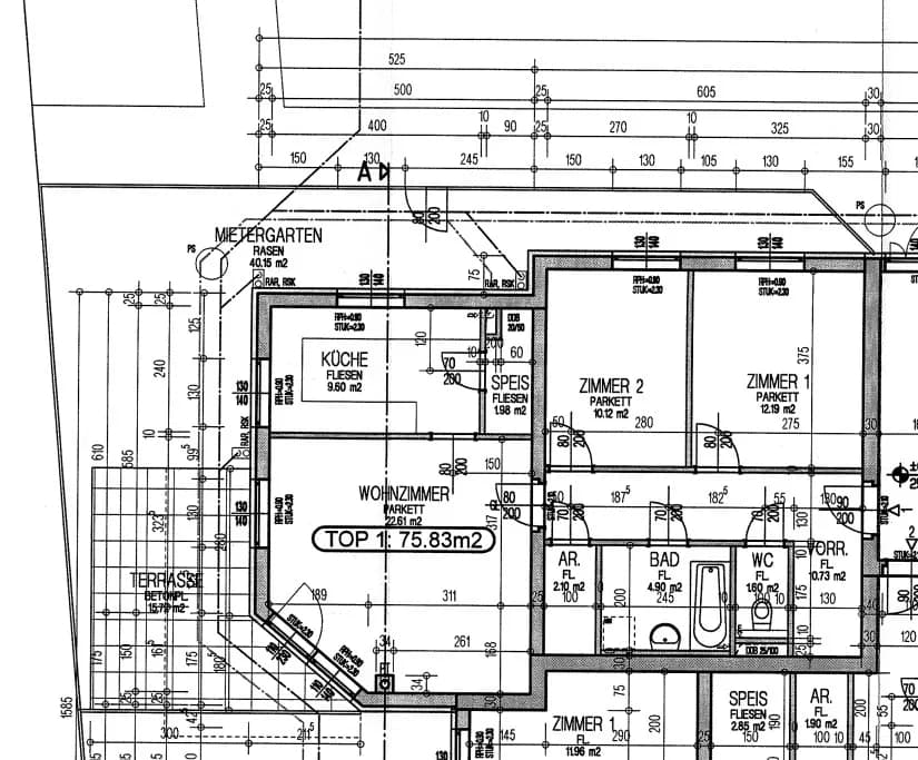 3-Zimmer-Wohnung mieten in Scheibbs – 75,83 m², € 708 – Bild 2 von 3